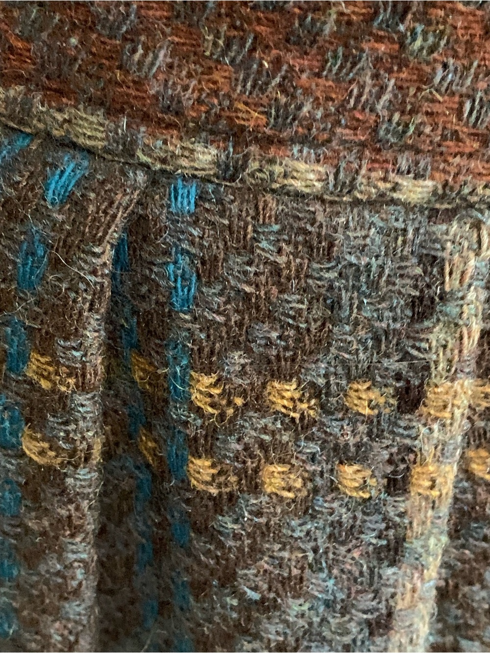 Button-Front Midi Skirt in Brown Plaid - Picture 3 of 12